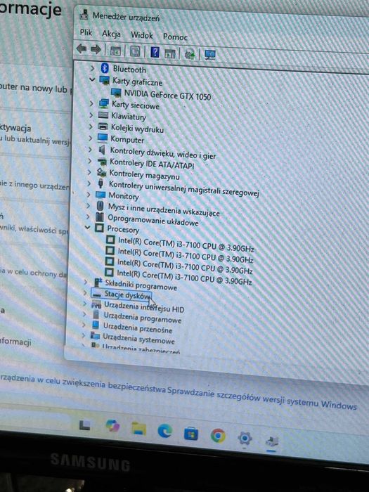 Komputer stacjonarny  Acer TC-780 i3-7gen / 8GB / SSD+HDD / GTX  Win11