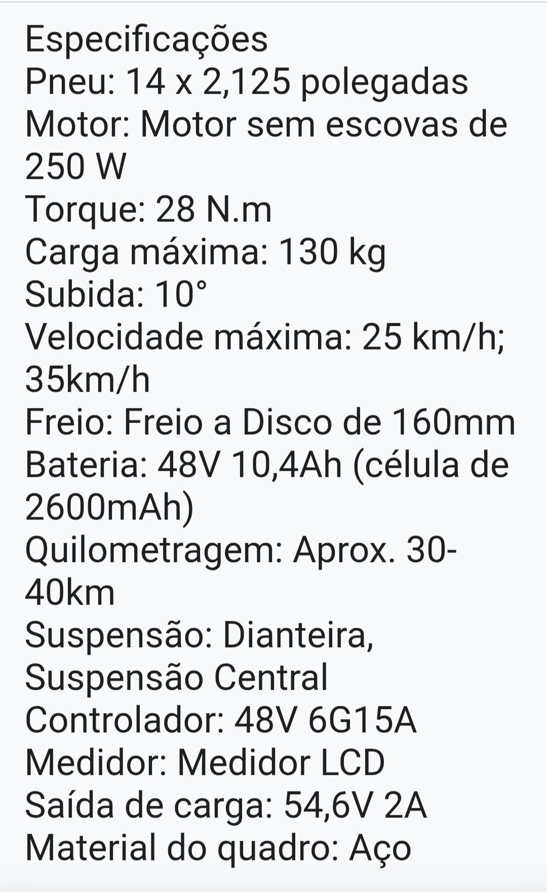Bicicleta elétrica dobrável Honey Whale S6 250w