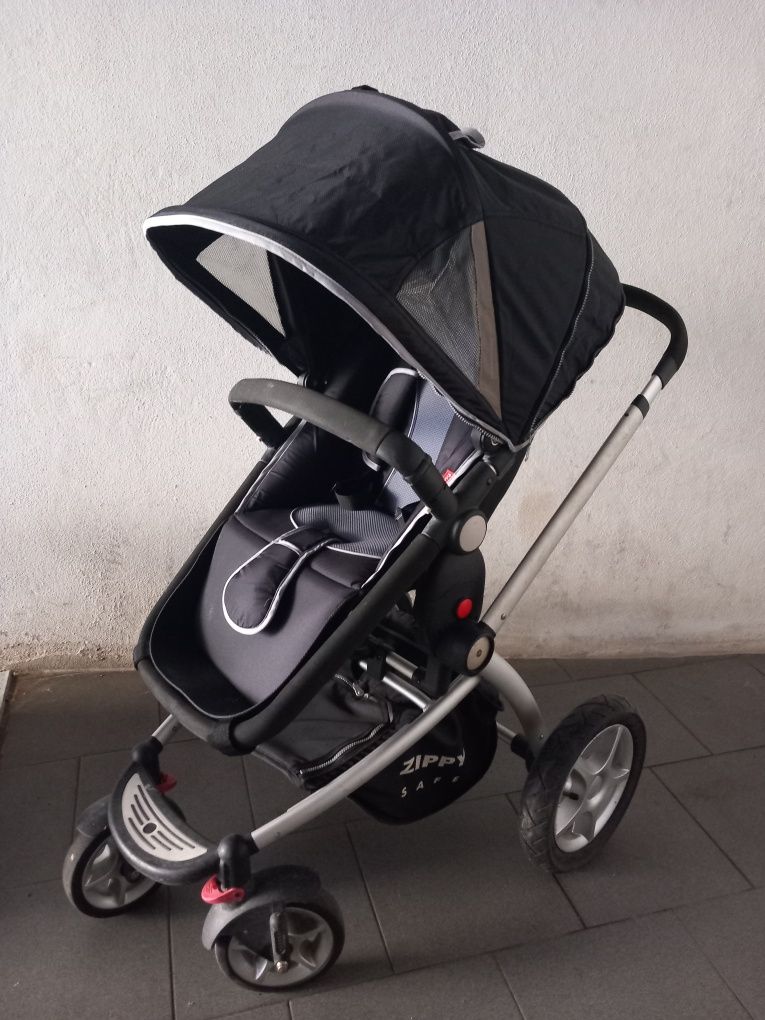 Conjunto Carrinho+Cadeira+Ovo+Isofix com acessórios