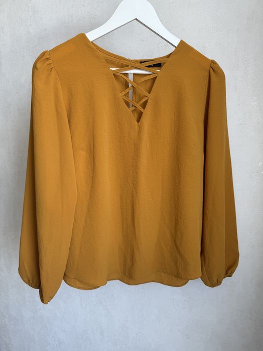 Блузка жіноча гірчичний колір розмір S тканина жатка