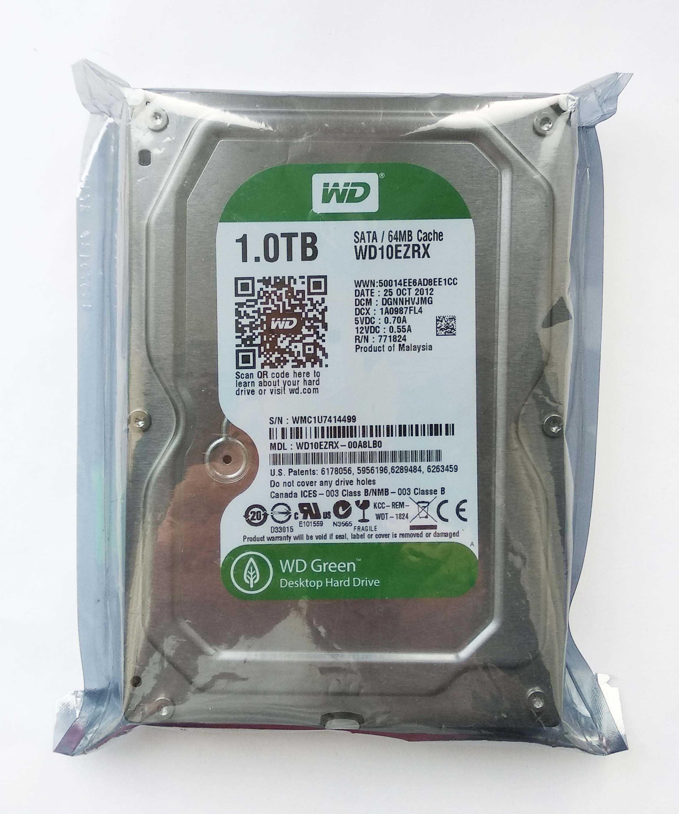 WD Green 1TB EZRX SATA3 (Новый, в упаковке)