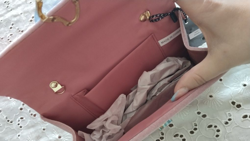 Сумка клатч , розовая сумка