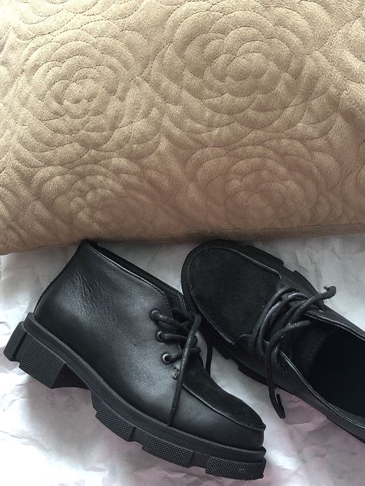 Лофери завищені осінь весна 34 натуральна шкіра замш чорні б.в