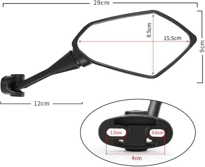 Lusterko wsteczne rower do motocykla Hawk-Eye kierownicę zestaw 2szt