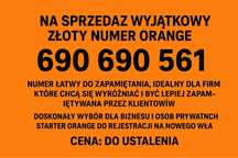 Na sprzedaż złoty numer Orange: 690.690.561