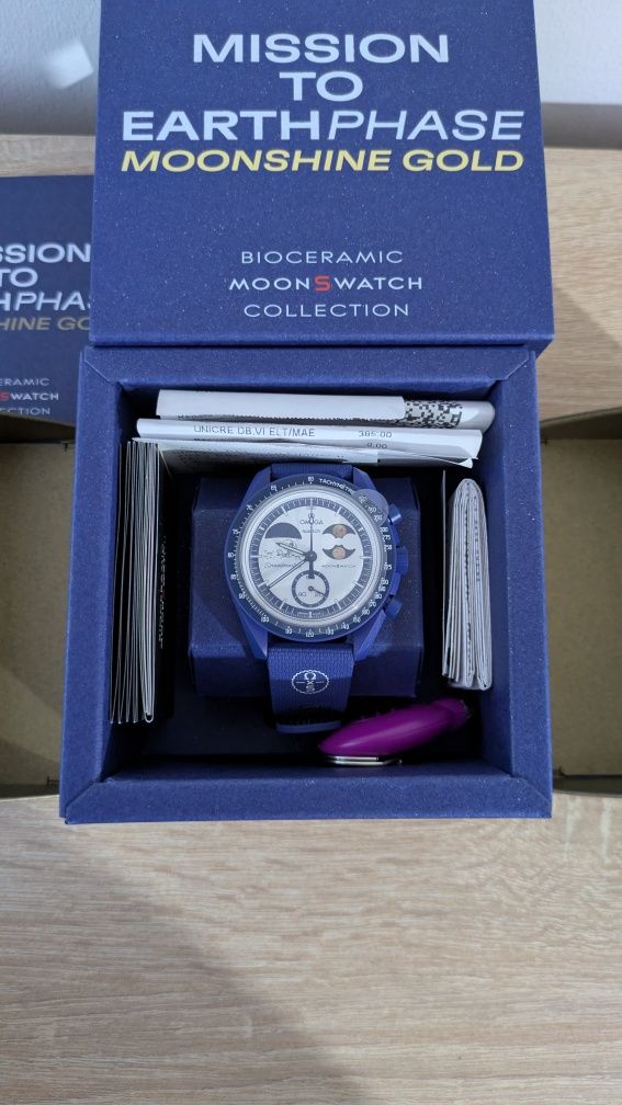 Omega x Swatch Moonswatch Mission to Earthphase Moonshine Gold