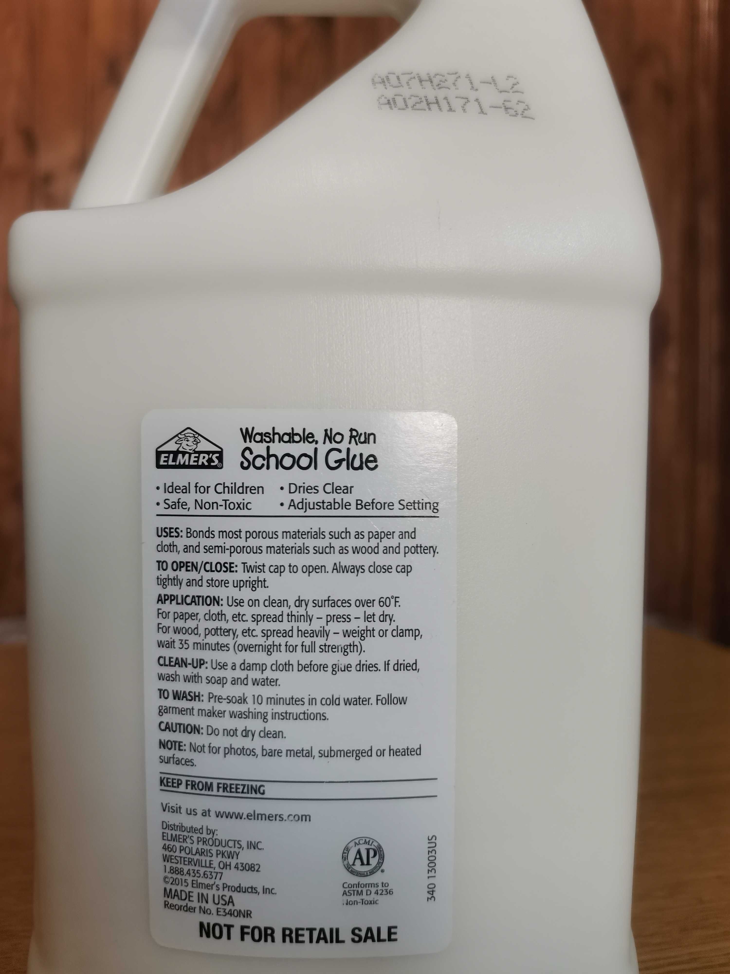 Слайм-клей Elmers School Glue, белый, 3,78 литра (1 gal)
