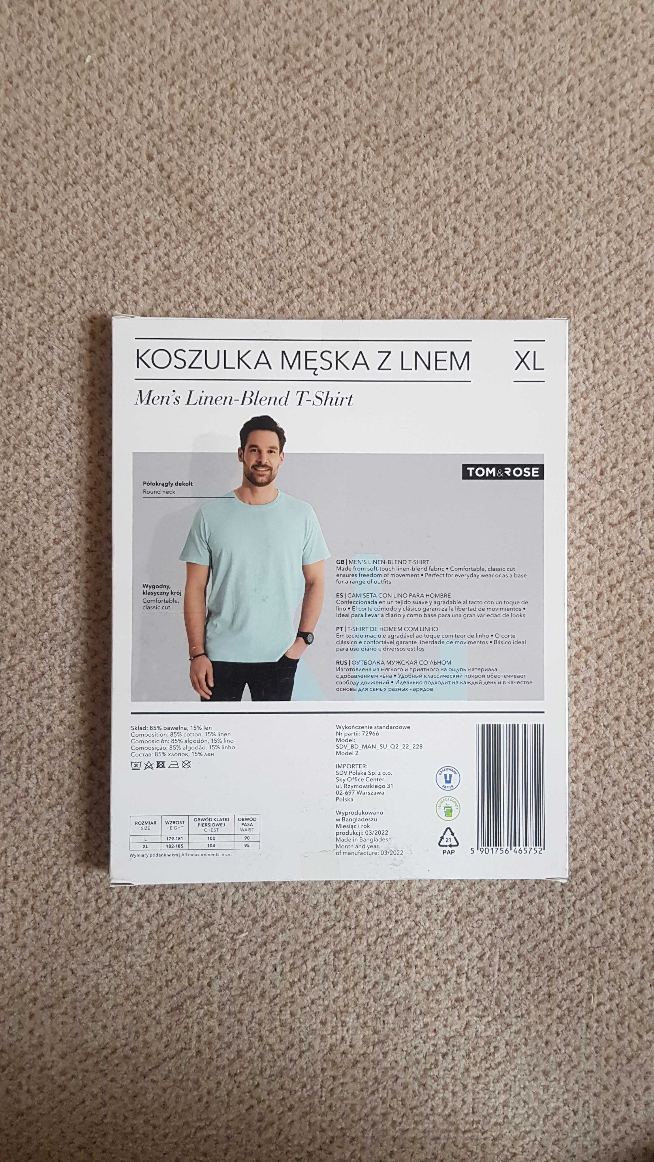 Koszulka męska z lnem XL