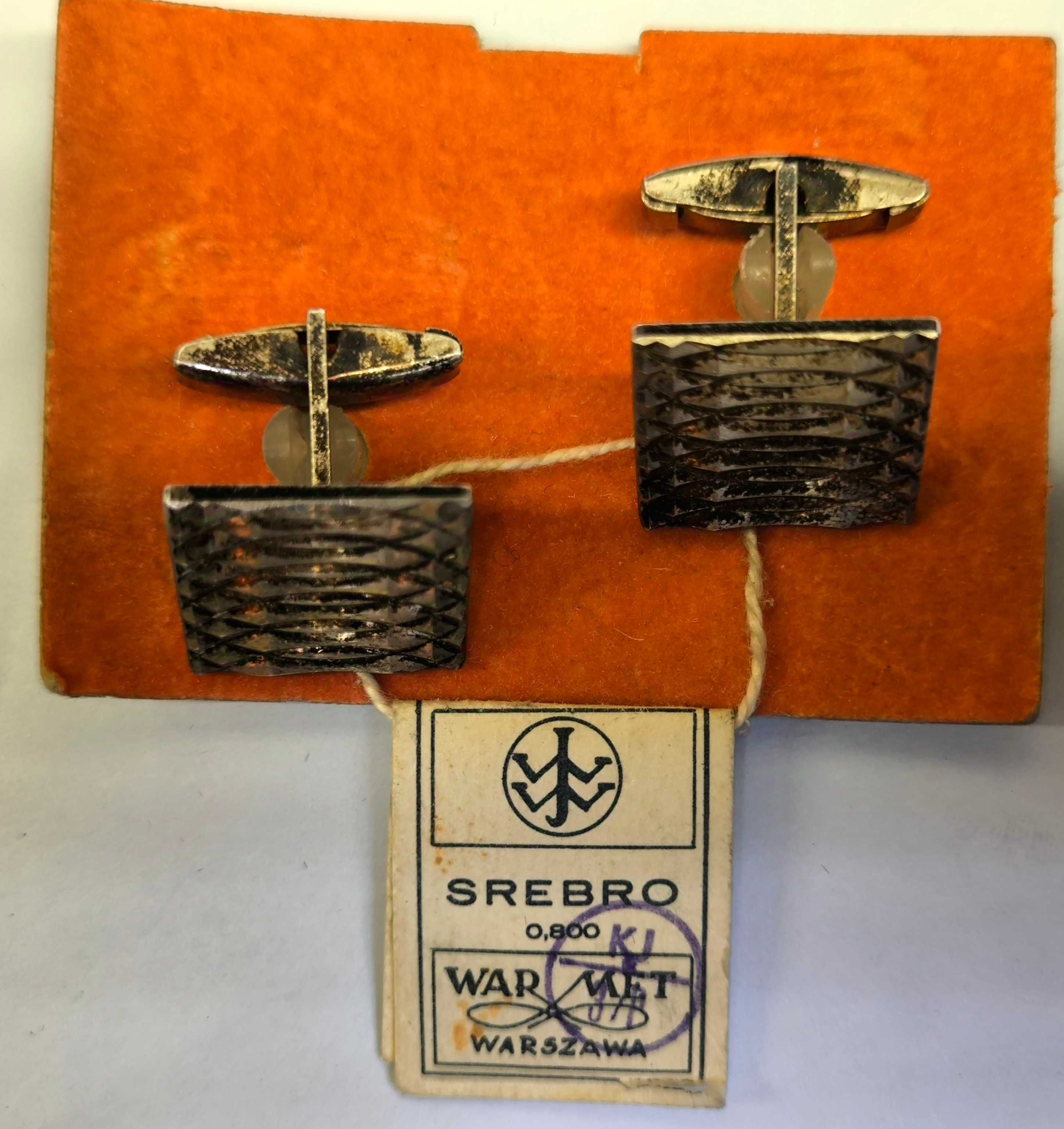 WARMET Srebrne Spinki do Mankietów Pr.800/15g/Oryginalna METKA 1963/86