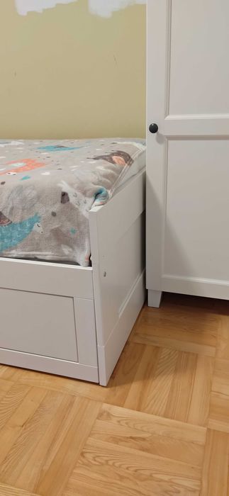 Łóżko IKEA BRIMNES [02] + 2 materace MALVIK (80x200/160x200)