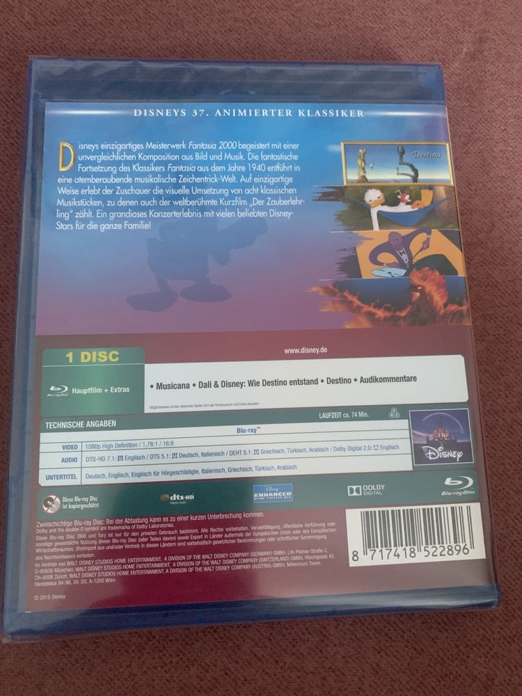 Nowy Komplet 3 Płyt Disney Blu-ray Epoka lodow. Vaiana, Fantazja