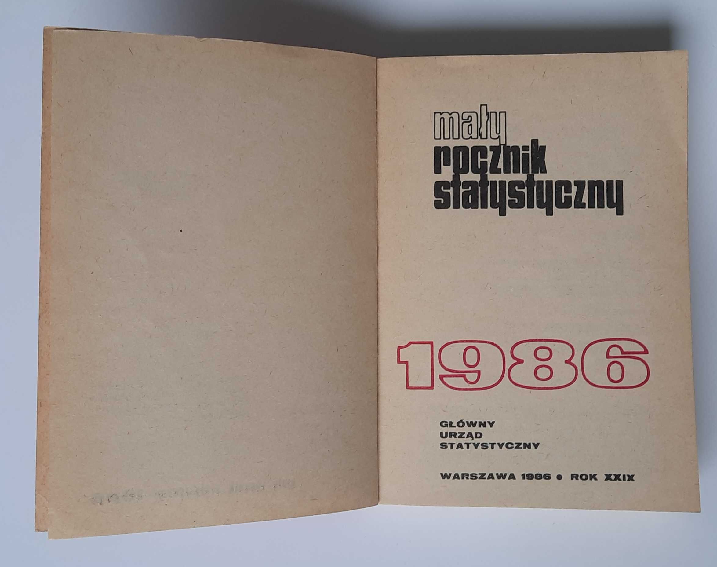 Mały rocznik statystyczny GUS 1986 rok PRL