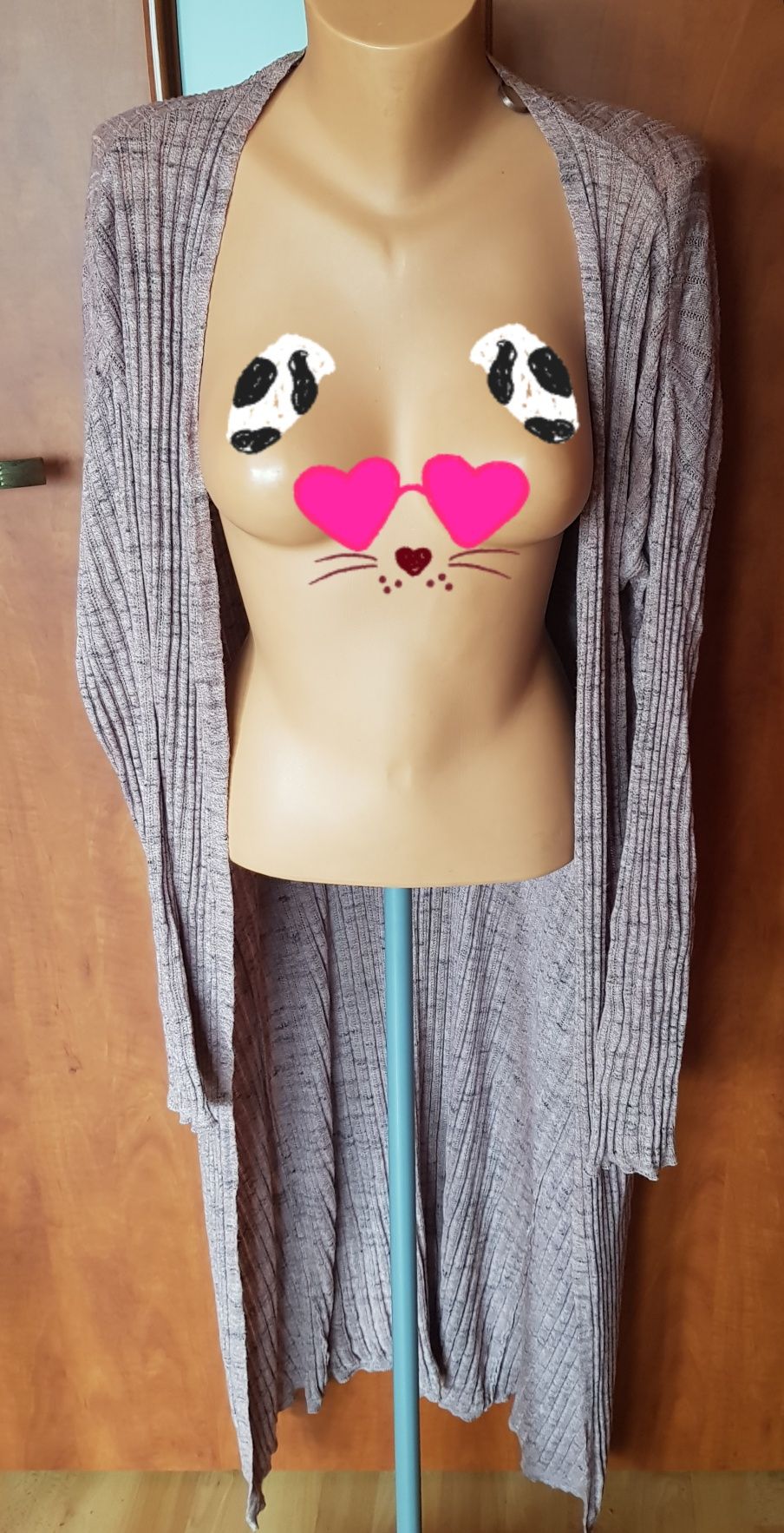Długi sweter kardigan M/L