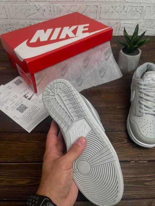 ЗНИЖКА‼️40 (25,5 см) Nike SB Dunk Grey білі кеди найк сб сірі нові