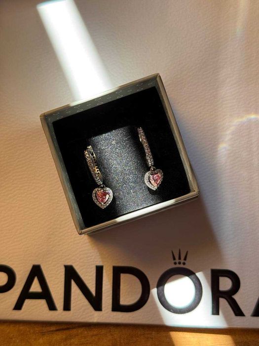 Сережки (Серце з блискучим ореолом) Pandora
