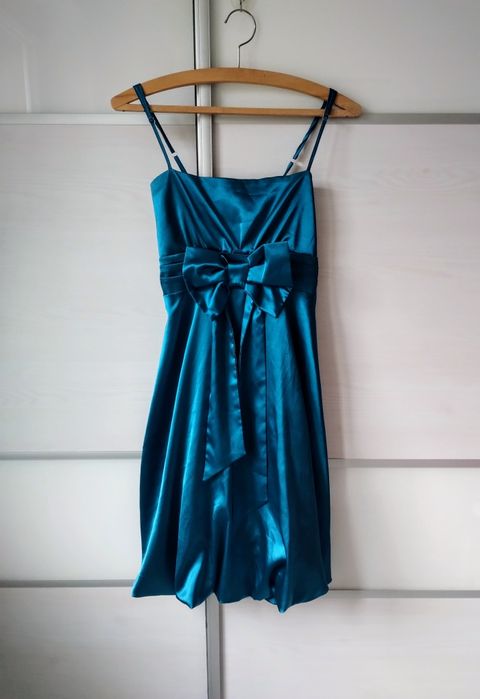 Piękna atłasowa sukienka bombka XS/S/M 34/36/38