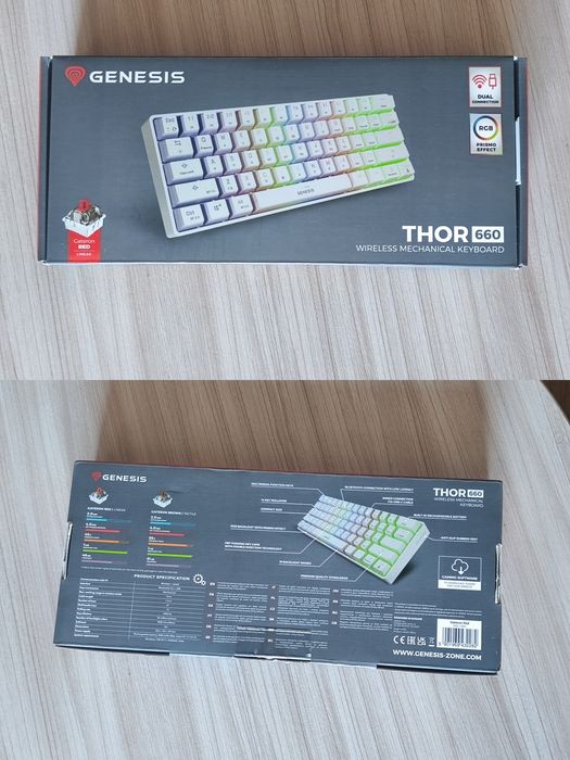 Klawiatura genesis thor 660 bezprzewodowa i przewodowa rgb mechaniczna