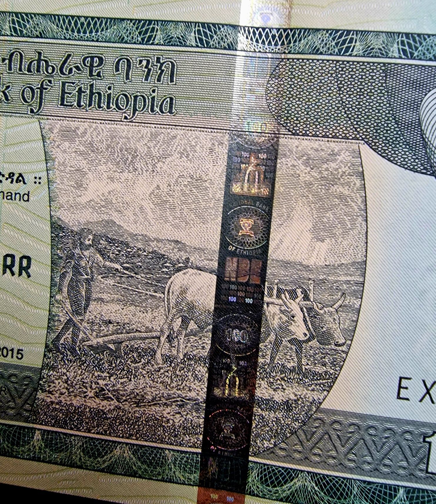 Etiopia 100 birr UNC banknot Banknoty