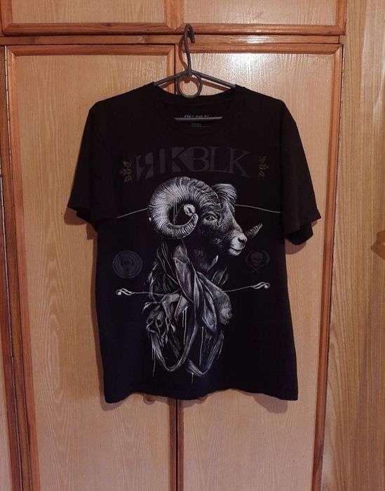Футболка с принтом ЯK BLK,Хлопок ,размер S