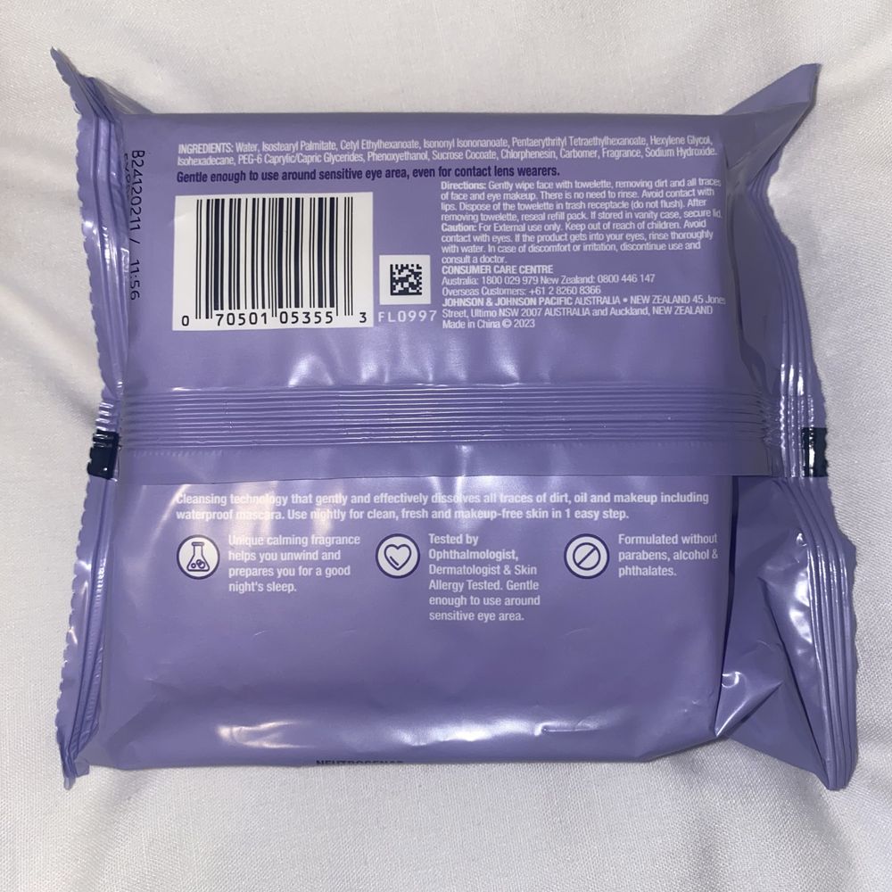 Neutrogena night calming wipes chusteczki do demakijażu
