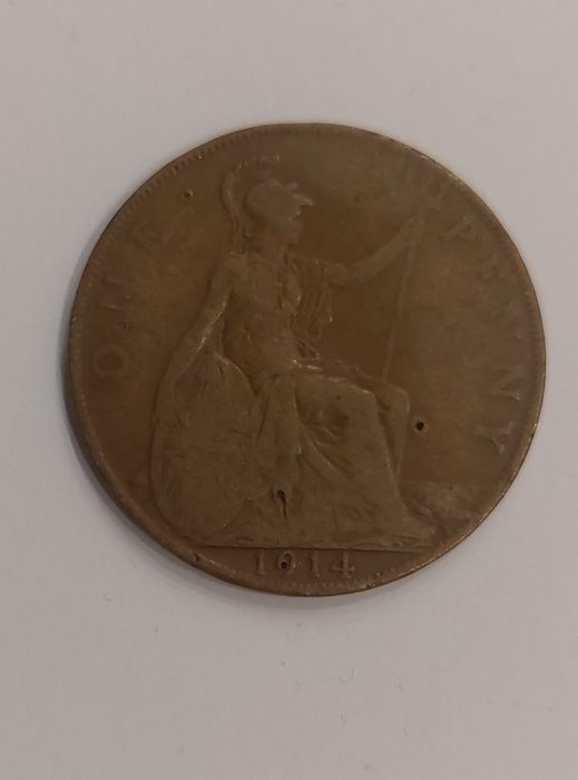One penny 1914r z błędem