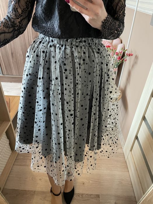 Cocomore rozkloszowana spódniczka grochy