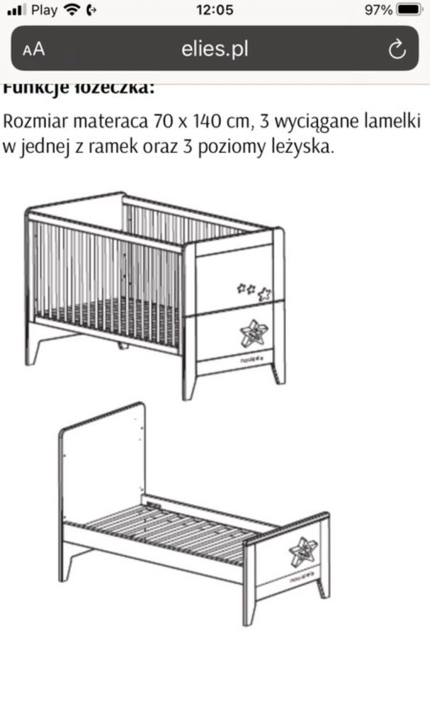 Łóżeczko elies noukies 70x140