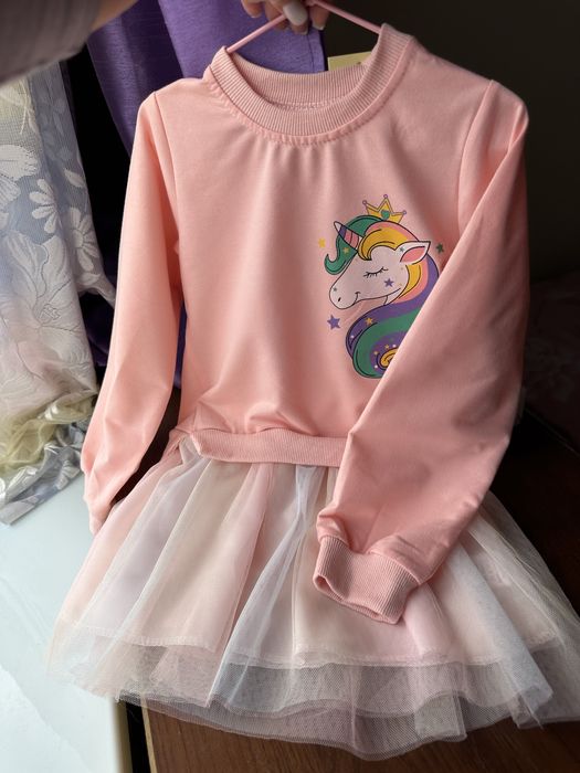 Туніка для дівчинки 2-7 років плаття з єдинорогом платье единорог