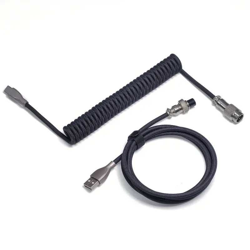 Преміальний кастомний GX16 Coiled Aviator кабель  USB-A to USB-C