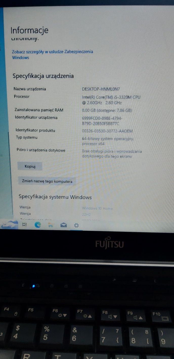 Laptop Fujitsu life booking s762.