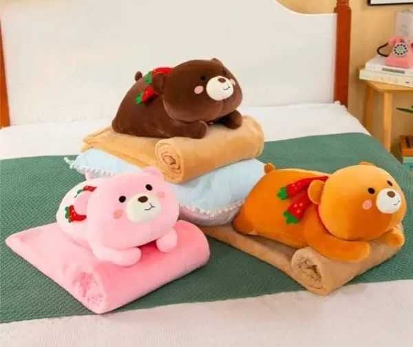 Игрушка-плед мишка 3в1 (57см) коричневый