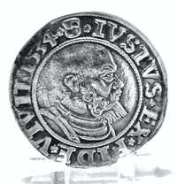 Moneta: Prusy, Albrecht Hohenzollern, Grosz Królewiec 1534, St: 2-, Ag