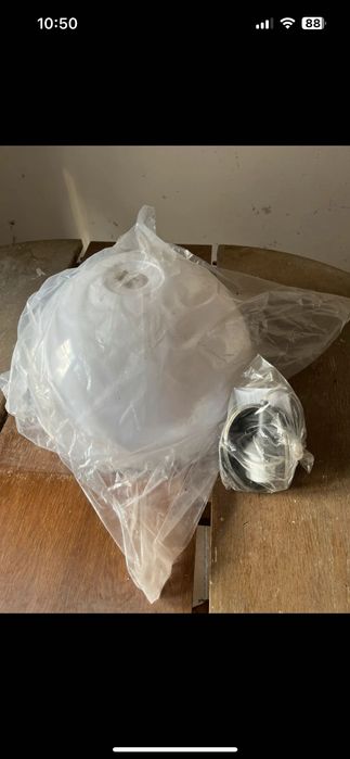 Nowy Klosz Helsinki biały półokrągły - lampa wisząca