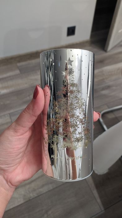 Srebrna lampka dekoracyjna LED nowa choinka