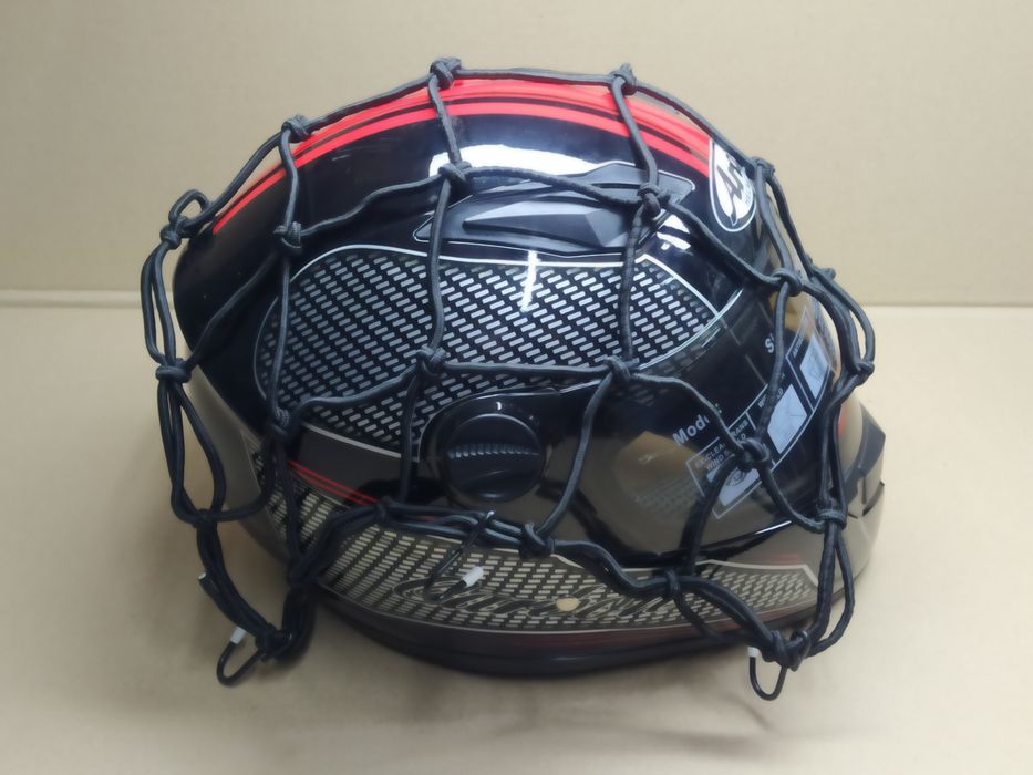 Сетка багажника мото ПАУК чёрная красная