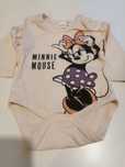 (37) Komplet Minni Mouse, 0-3m rozmiar 62cm. Spodnie, body, apaszka