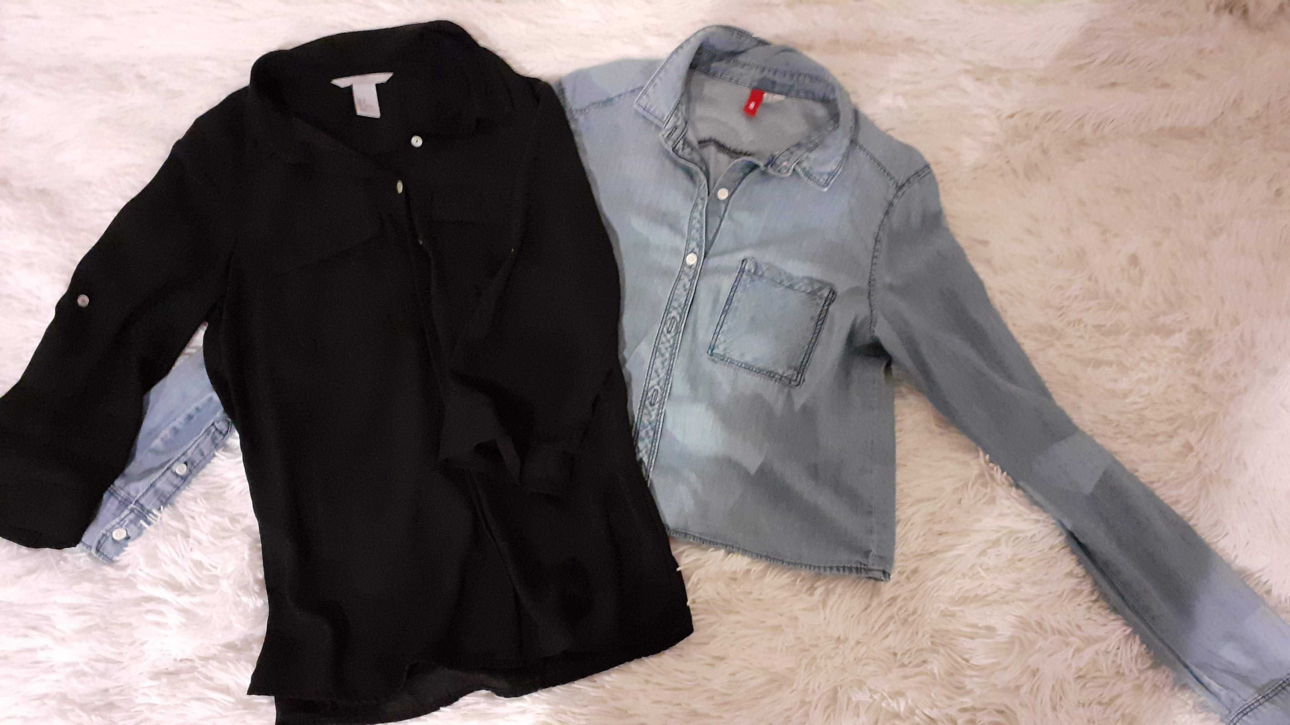 2× koszula h&m przewiewna jeansowa+1 koszula gratis