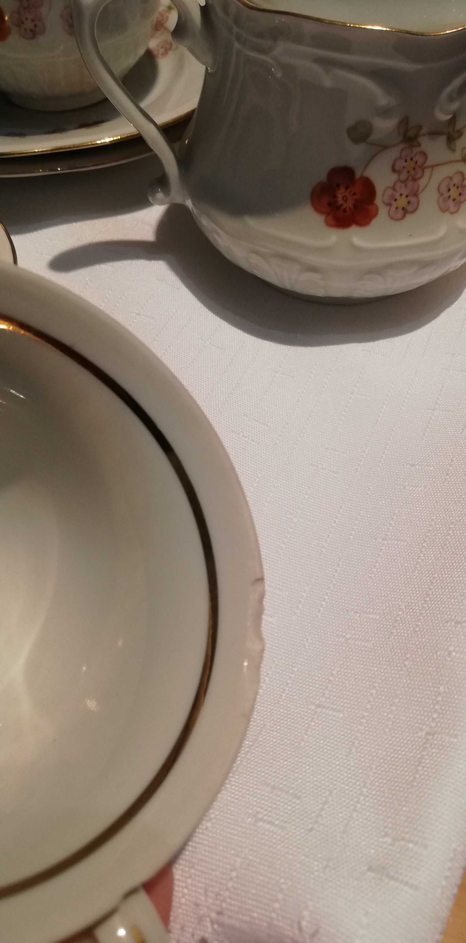 Serwis kawowy herbaciany zestaw PORCELANA WŁOCŁAWEK
