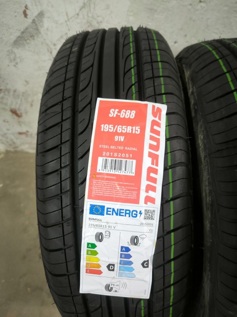 Nowe opony letnie 195/65 R15 91V SUNFULL SF-688 możliwy montaż