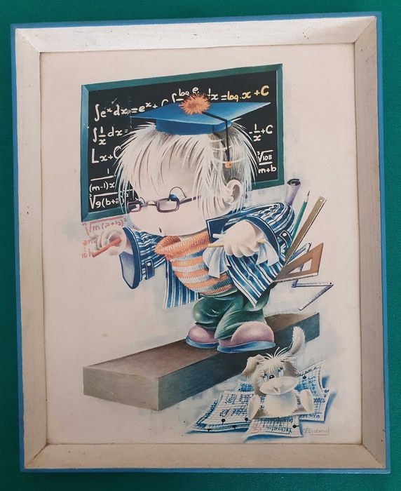 Aluno sabichão - Quadro infantil - vintage