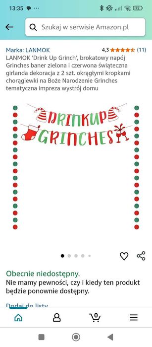 Girlanda drink up grinches