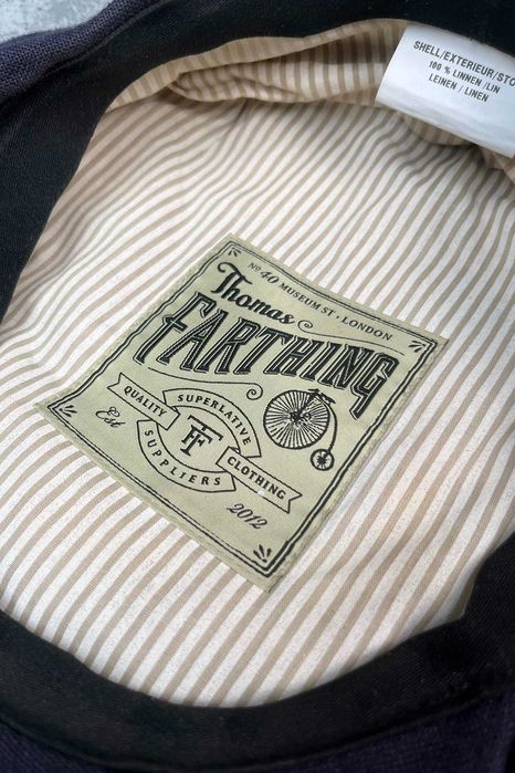 Kaszkiet Thomas Farthing granat navy len bakerboy retro peaky blinders