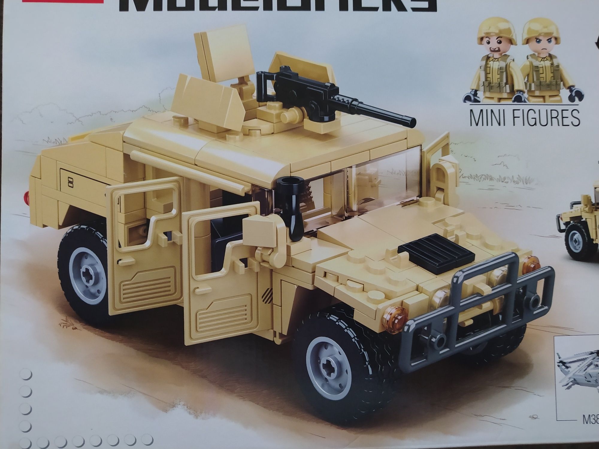 Klocki SLUBAN Modelbricks  pojazd wojskowy 265 El. Gazelo