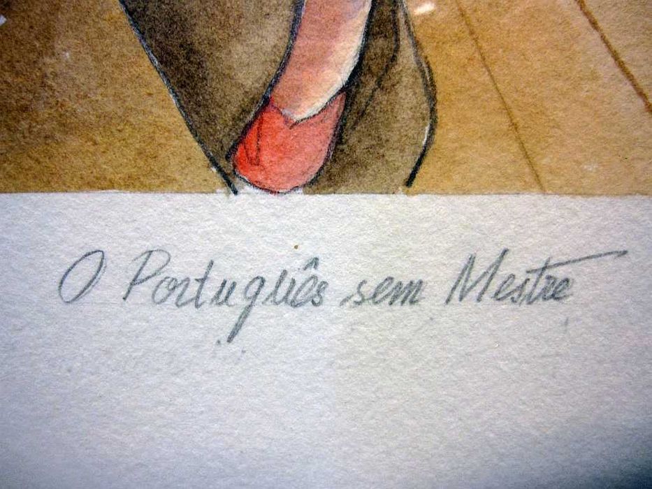Original aquarela erótica assinada Zé Paulo "O Português sem mestre"