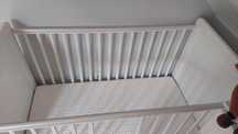 Łóżeczko niemowlęce Woodies 120x60 białe plus materac