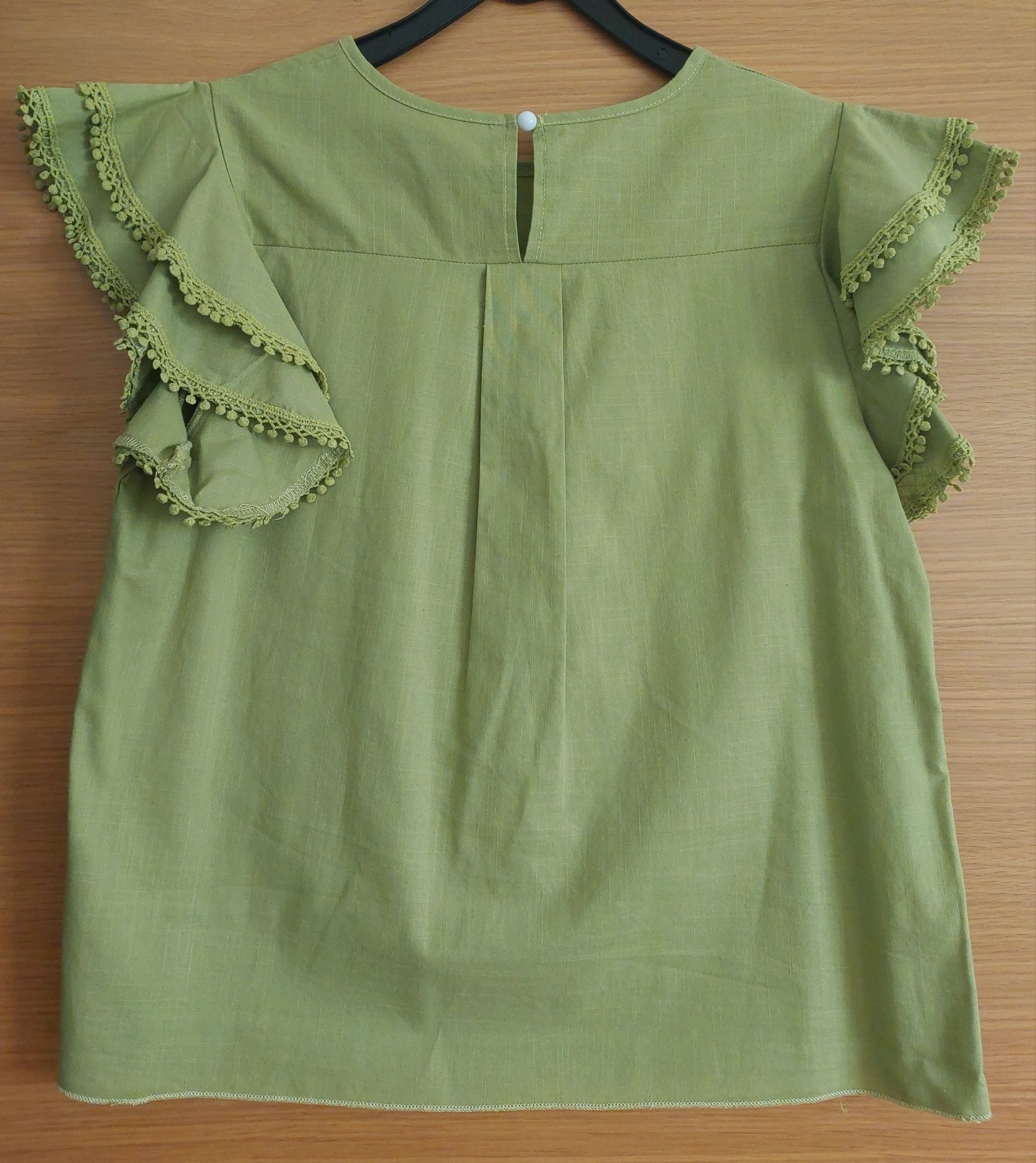 Blusa Verde Manga Peplum, TM