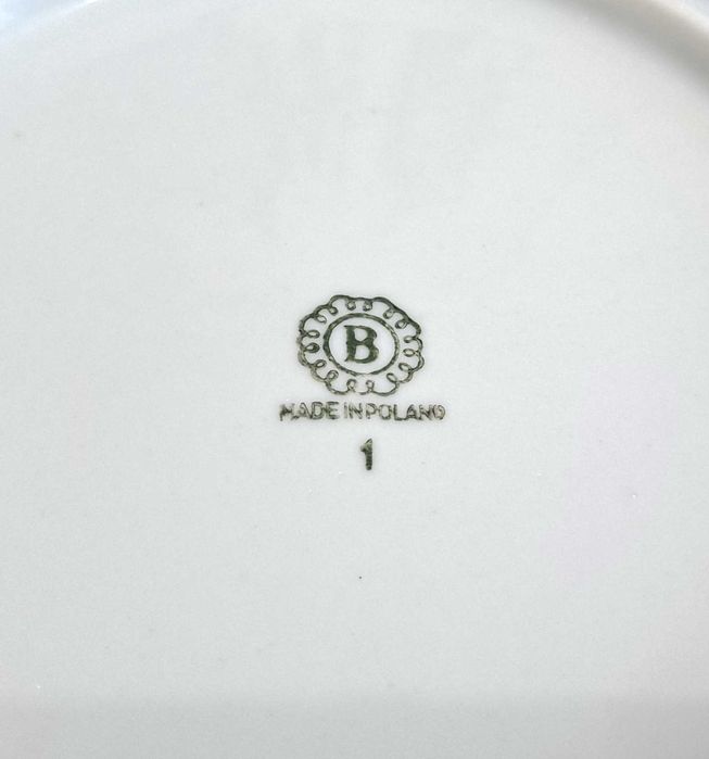 Porcelana Bogucice zestaw obiadowy 12 osób, waza, sosierka, PRL
