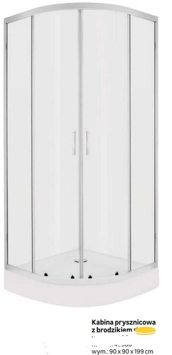 kabina prysznicowa z brodzikiem półokrągła nowa bardzo  pilna sprzedaż