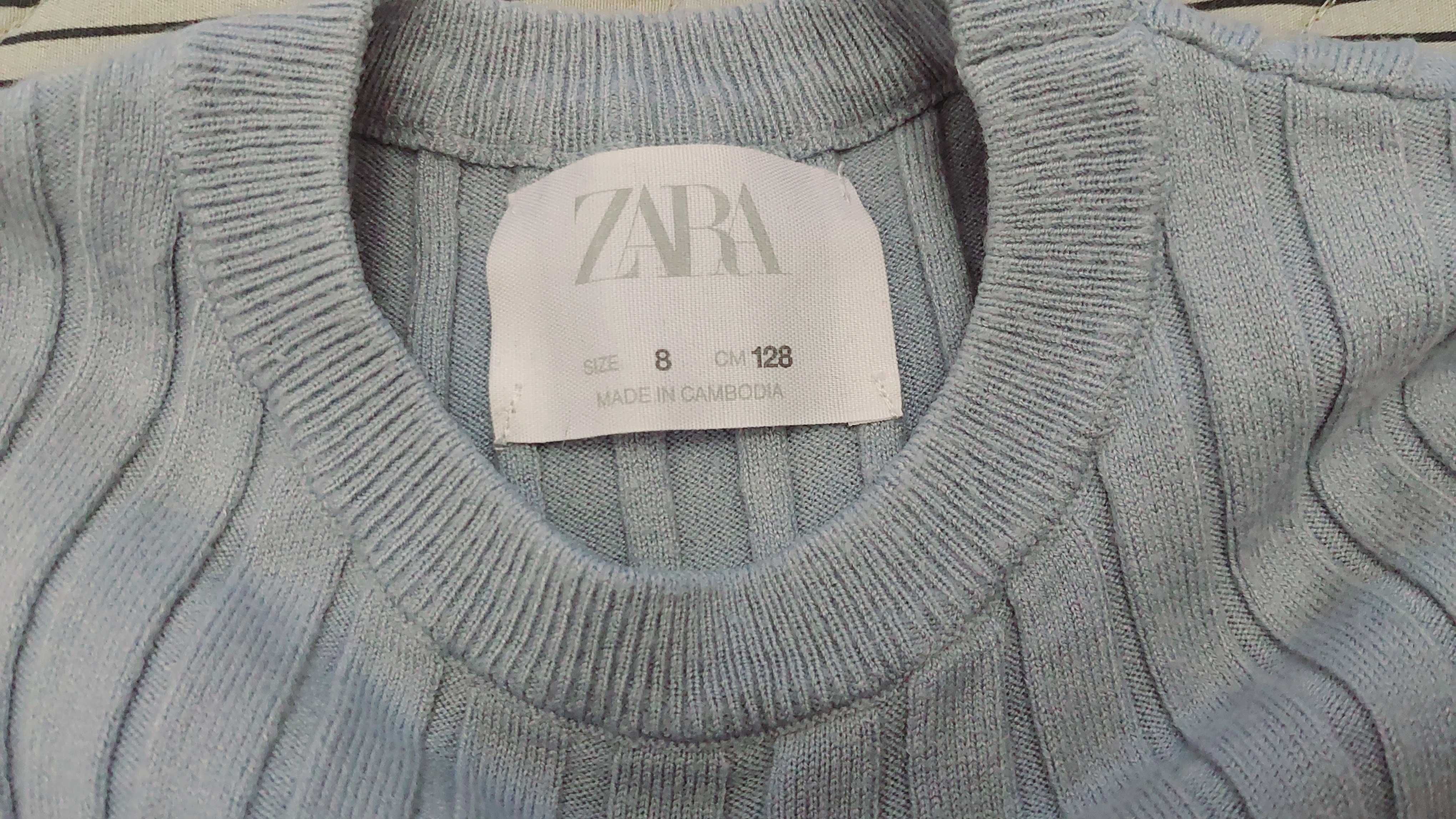 Błękitny sweter, bluzka, Zara, rozm. 128, 9 lat