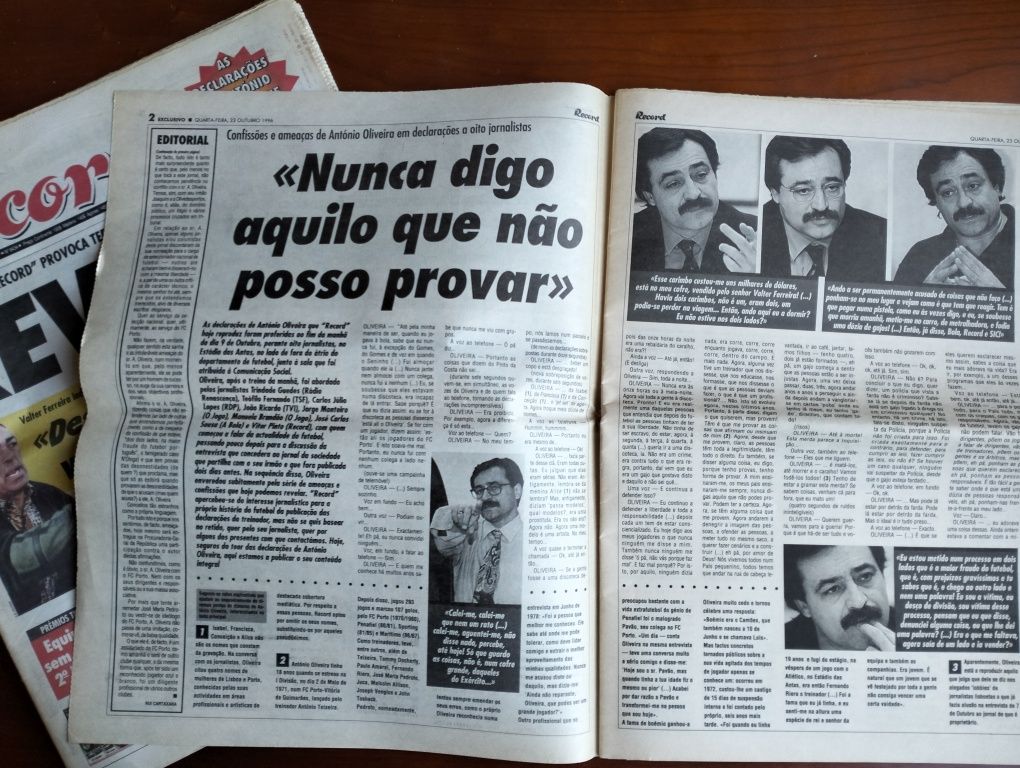Antigos jornais Record Caso N'Dinga - 1996